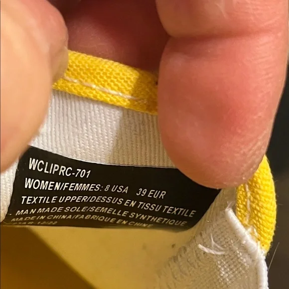 LUDZ Women's Yellow and White Canvas Slip On Shoes Size 8 - Picture 10 of 16